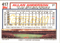 1992 Topps Gold Winners Allan Anderson #417