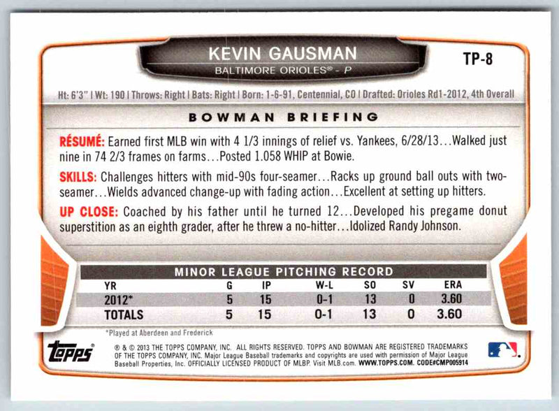 2013 Bowman Kevin Gausman