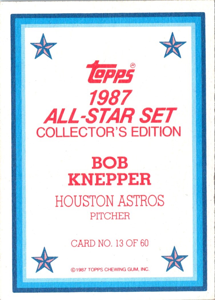 1987 Topps Glossy Bob Knepper