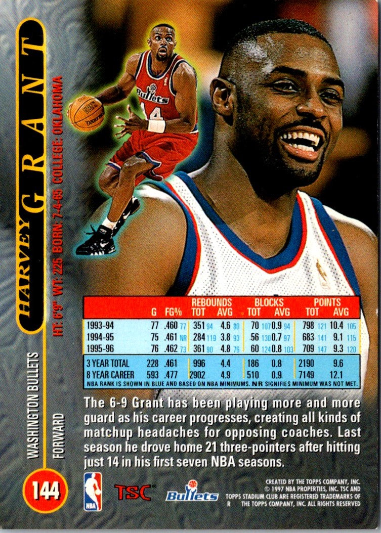 1996 Stadium Club Harvey Grant