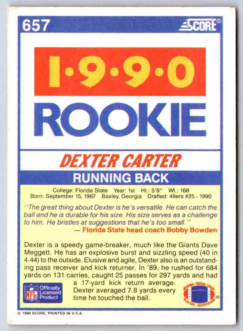 1990 Score Dexter Carter
