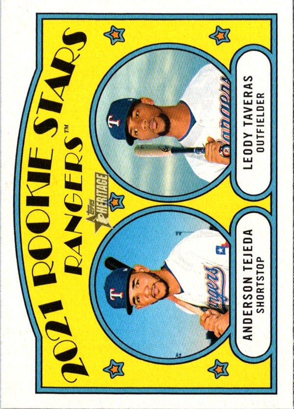 2021 Topps Heritage 2021 Rookie Stars - Rangers - Anderson Tejeda/Leody Taveras PR50 #400