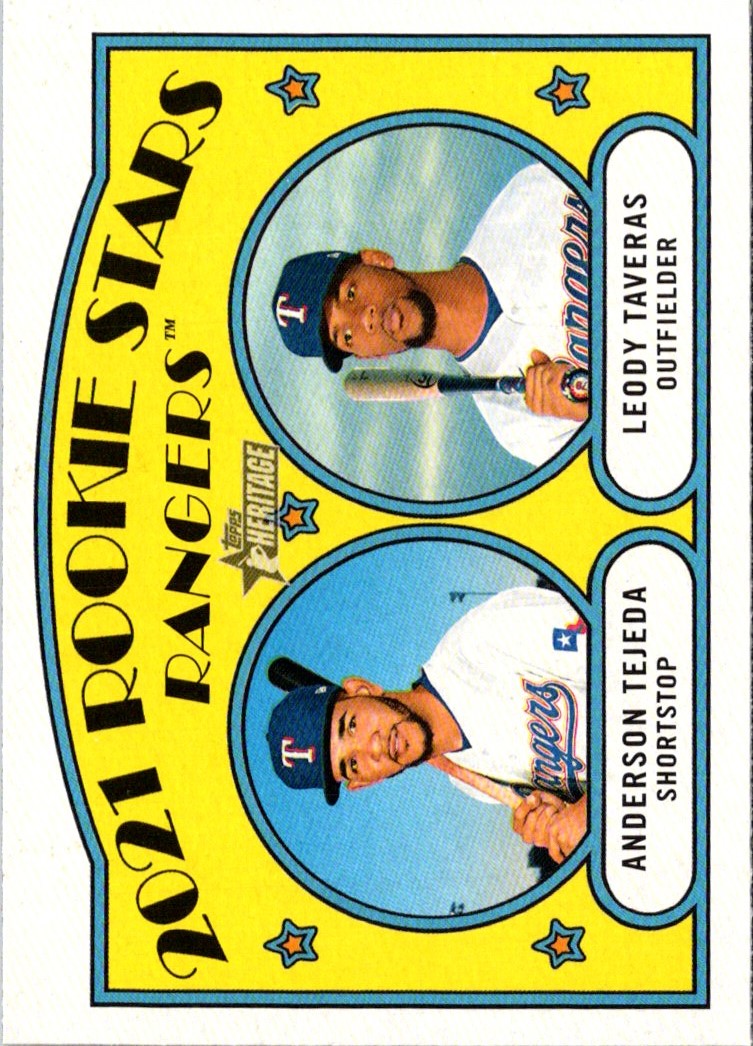 2021 Topps Heritage 2021 Rookie Stars - Rangers - Anderson Tejeda/Leody Taveras PR50