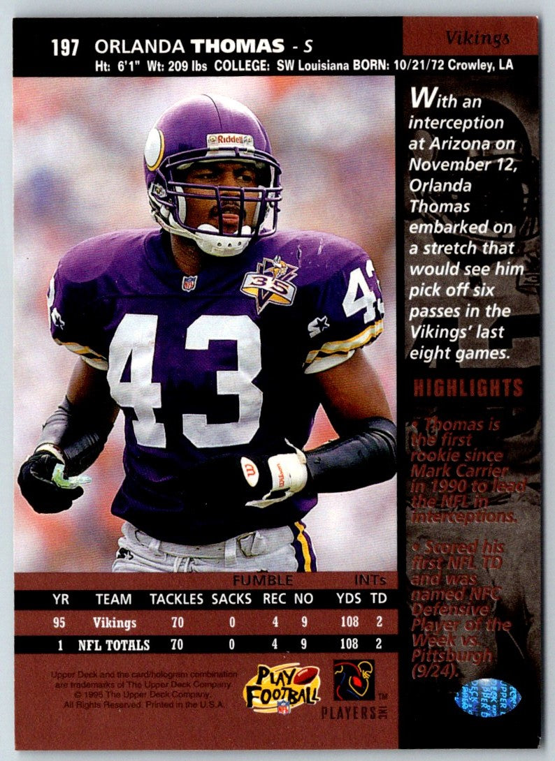 1996 Upper Deck Orlando Thomas