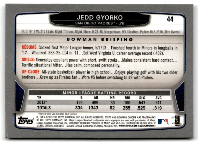 2013 Bowman Chrome Jedd Gyorko