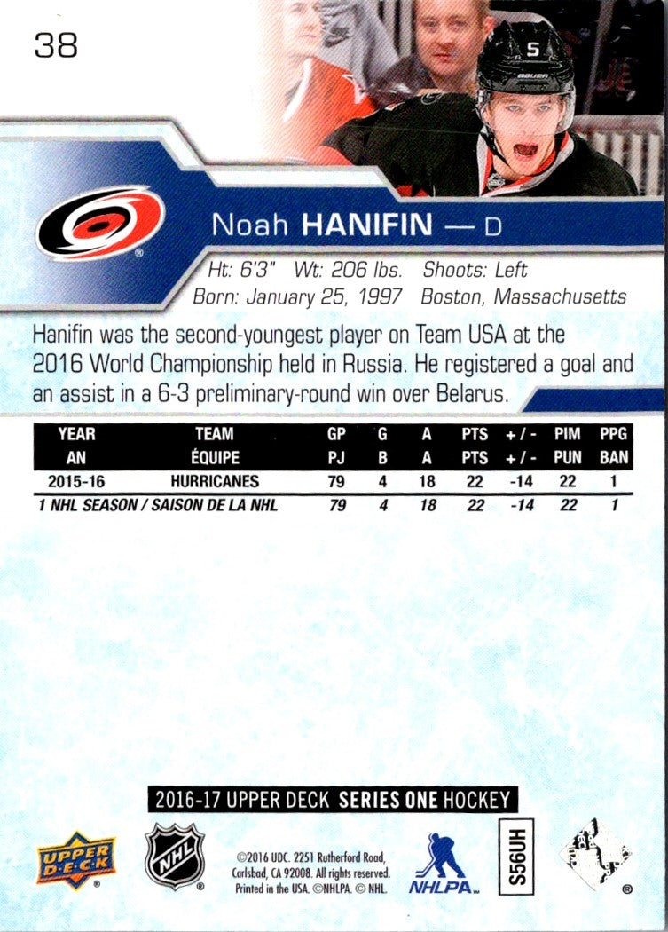 2016 Upper Deck Noah Hanifin