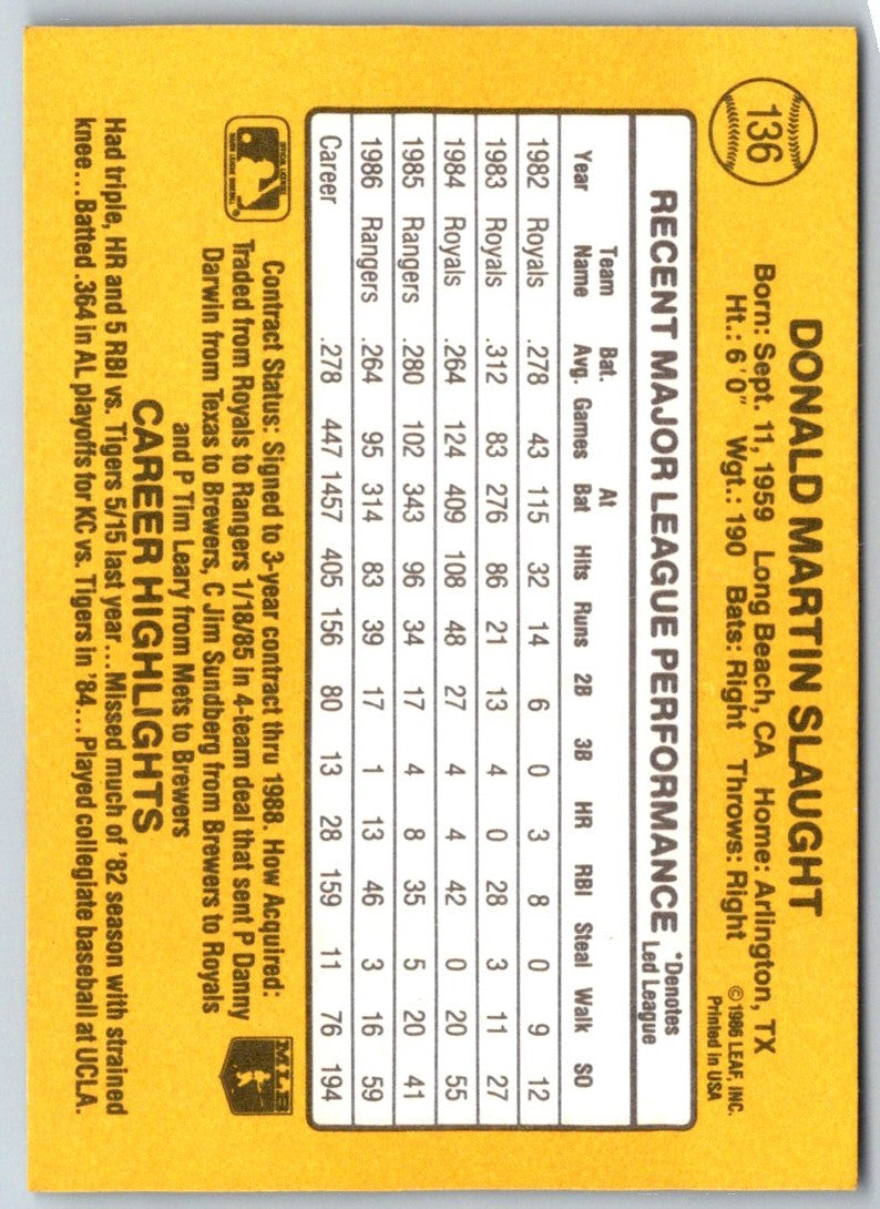 1986 Donruss Don Slaught