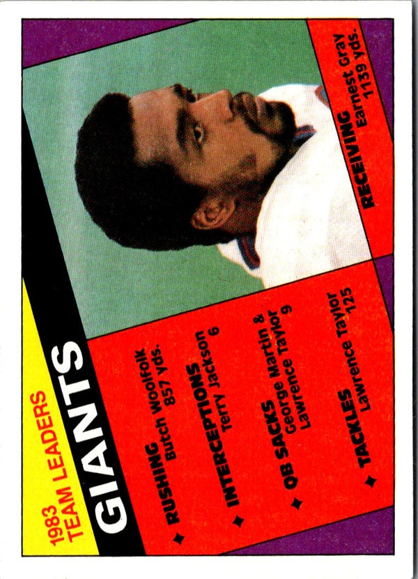 1984 Topps 1983 Receiving Leaders - Todd Christensen/Charlie Brown/Earnest Gray/Roy Green #203