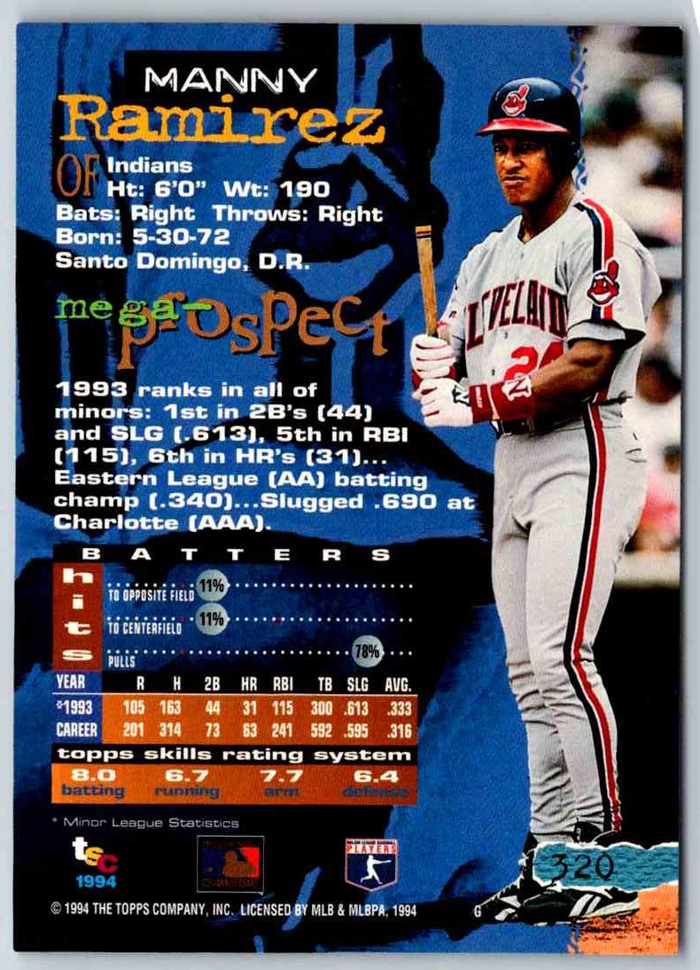 1994 Stadium Club Manny Ramirez