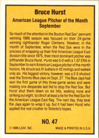 1986 Donruss Highlights Bruce Hurst #47