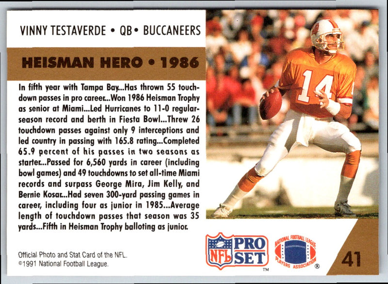 1991 Pro Set Vinny Testaverde