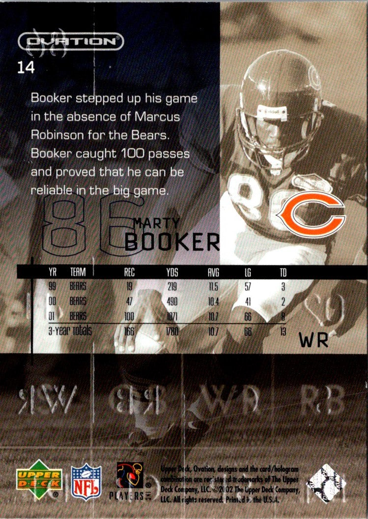 2002 Upper Deck Ovation Marty Booker