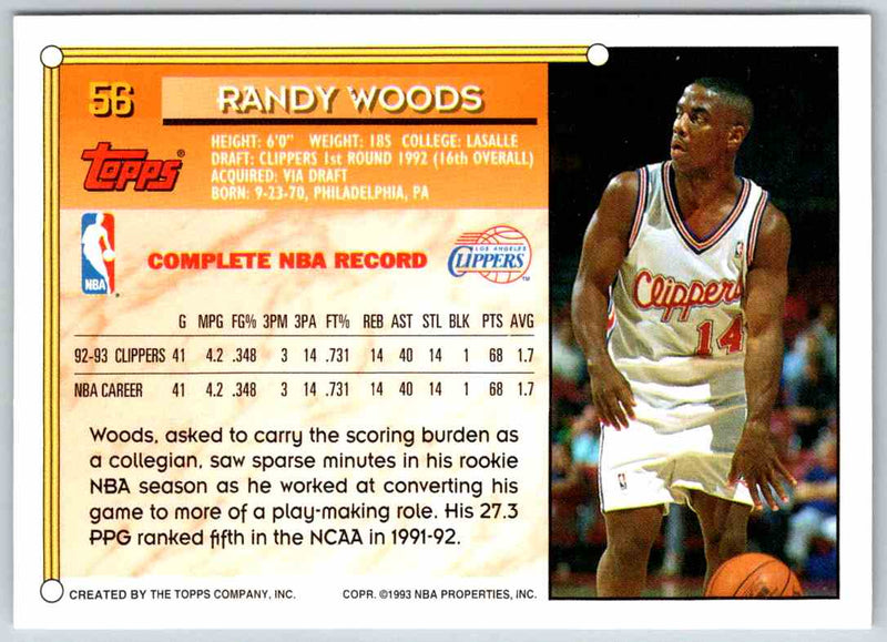 1993 Topps Randy Woods