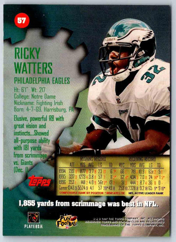 1997 Topps Stadium Club Football Ricky Watters #57