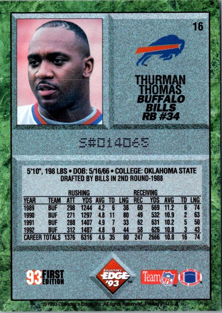 1992 Edge Thurman Thomas