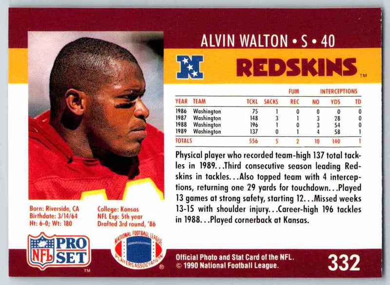 1990 Pro Set Alvin Walton