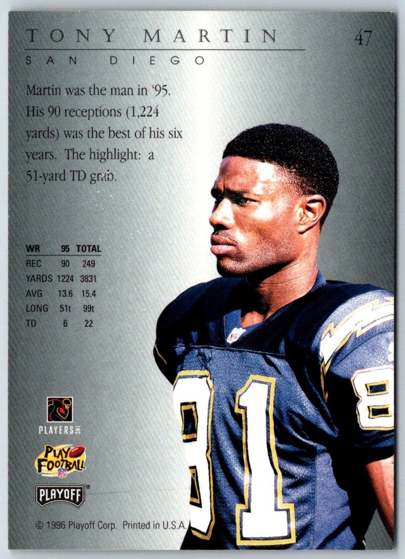 1996 Playoff Trophy Contenders Tony Martin