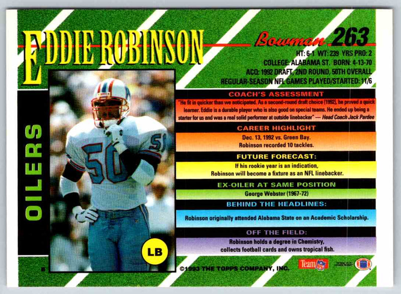 1993 Bowman Football Eddie Robinson