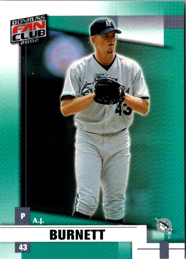 2002 Donruss Fan Club Die Cuts A.J. Burnett #194