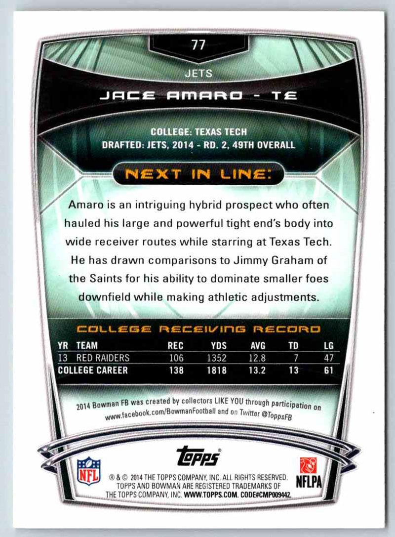 2014 Bowman Football Jace Amaro