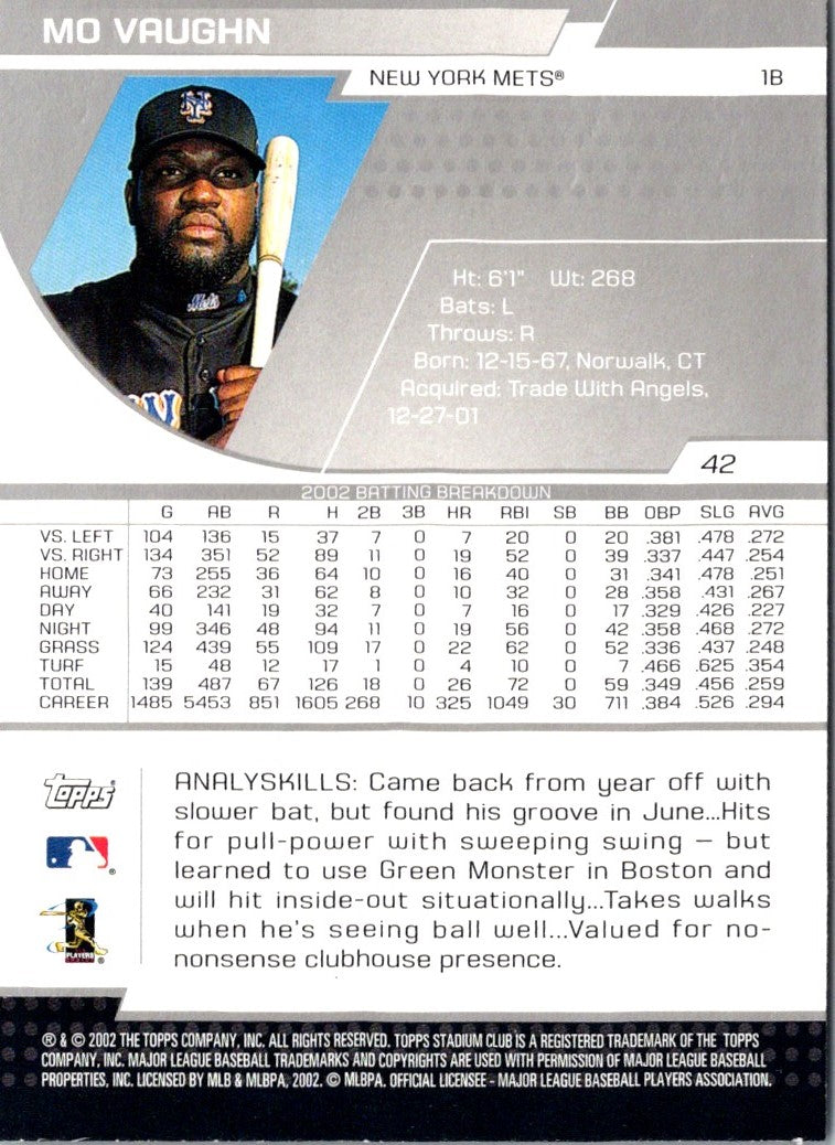 2001 Stadium Club Mo Vaughn