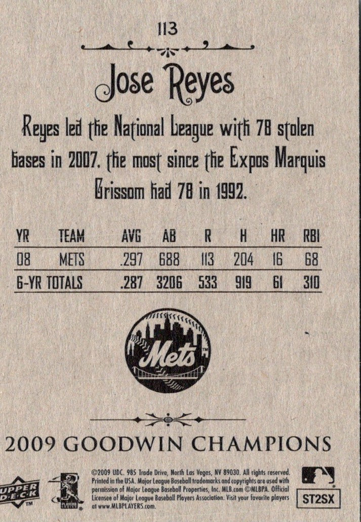 2009 Upper Deck Goodwin Champions Jose Reyes