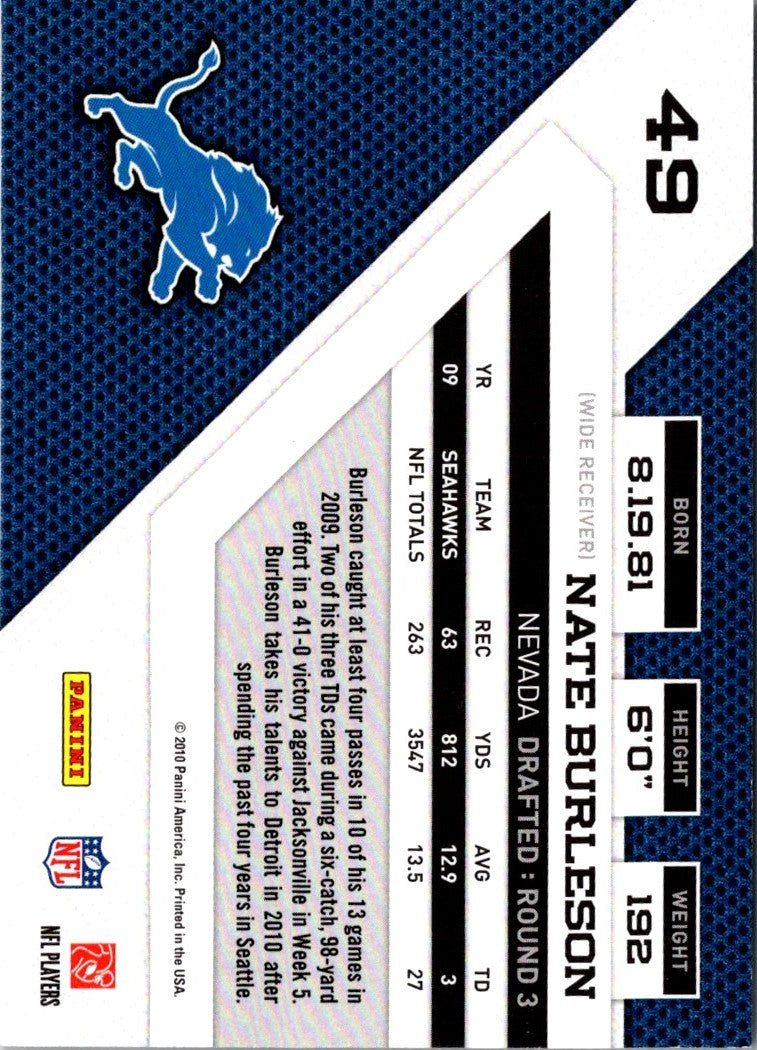 2010 Panini Threads Nate Burleson