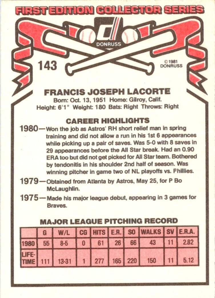 1981 Donruss Frank LaCorte