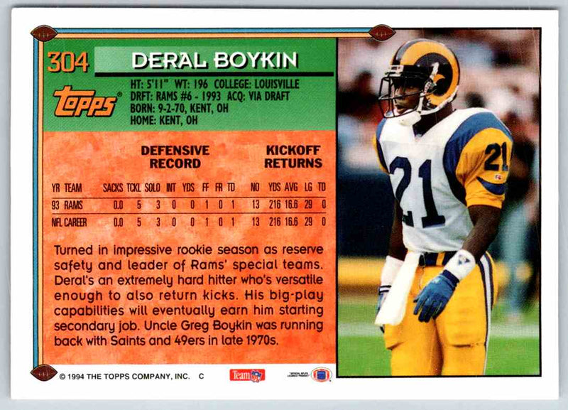 1994 Topps Deral Boykin