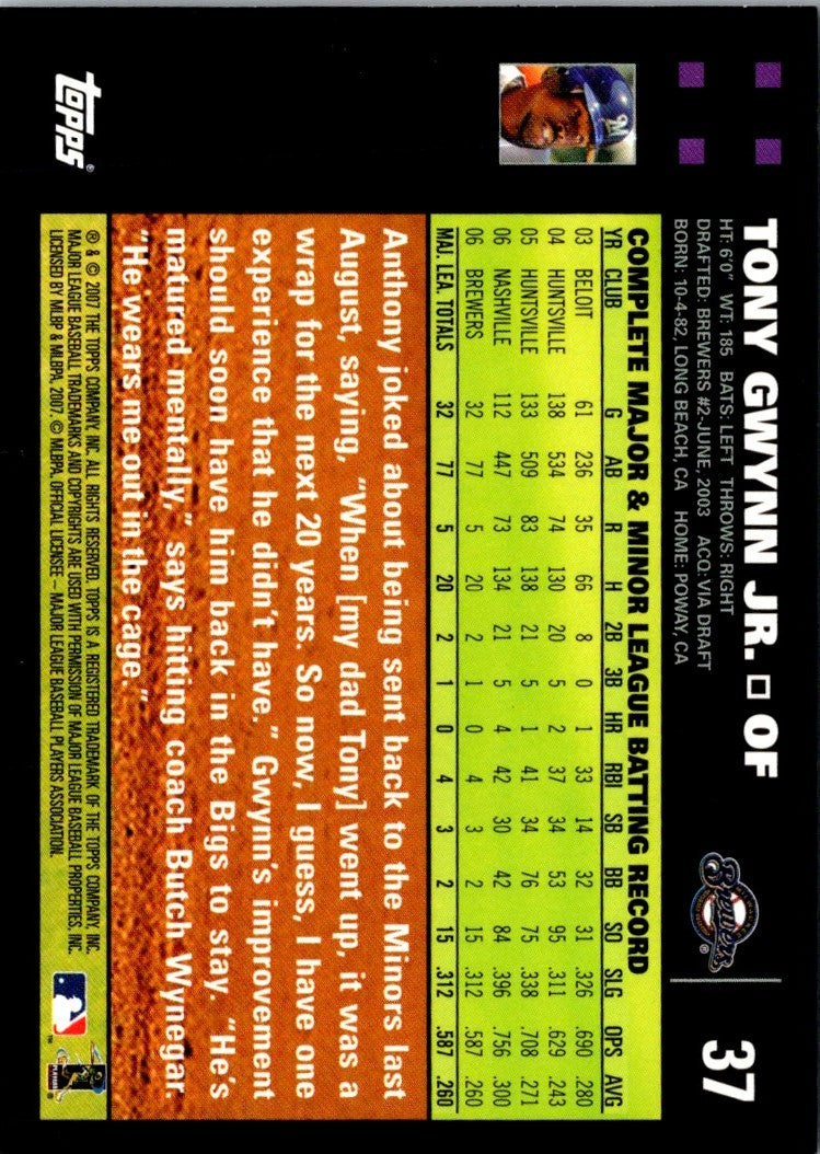 2007 Topps Tony Gwynn Jr.