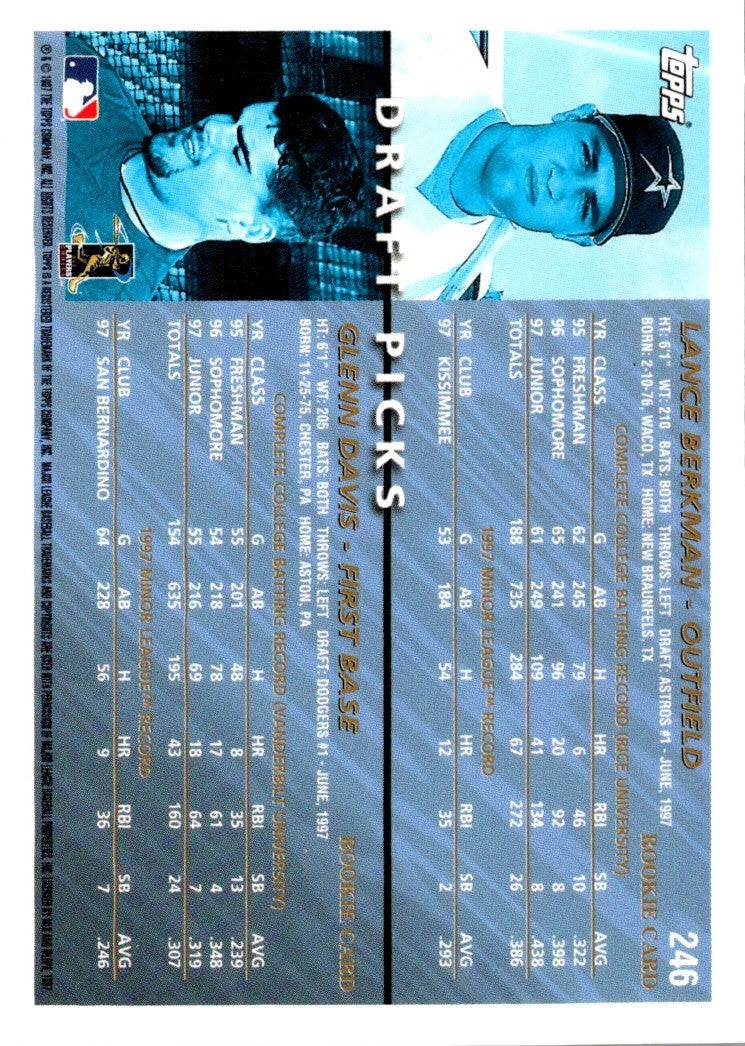 1998 Topps Lance Berkman/Glenn Davis