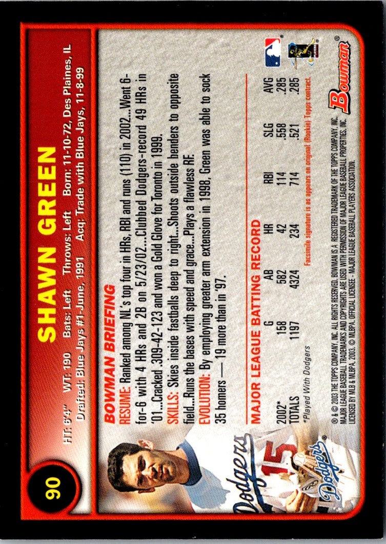 2001 Bowman Shawn Green