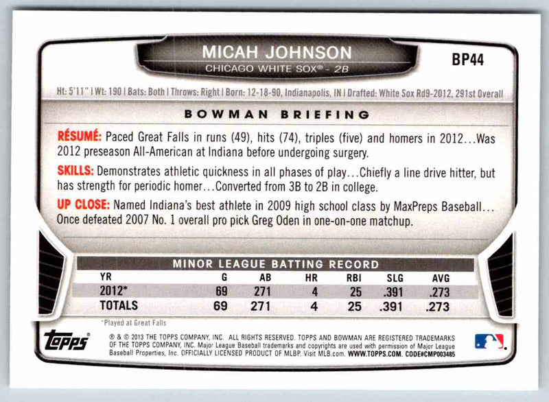 2014 Bowman Micah Johnson