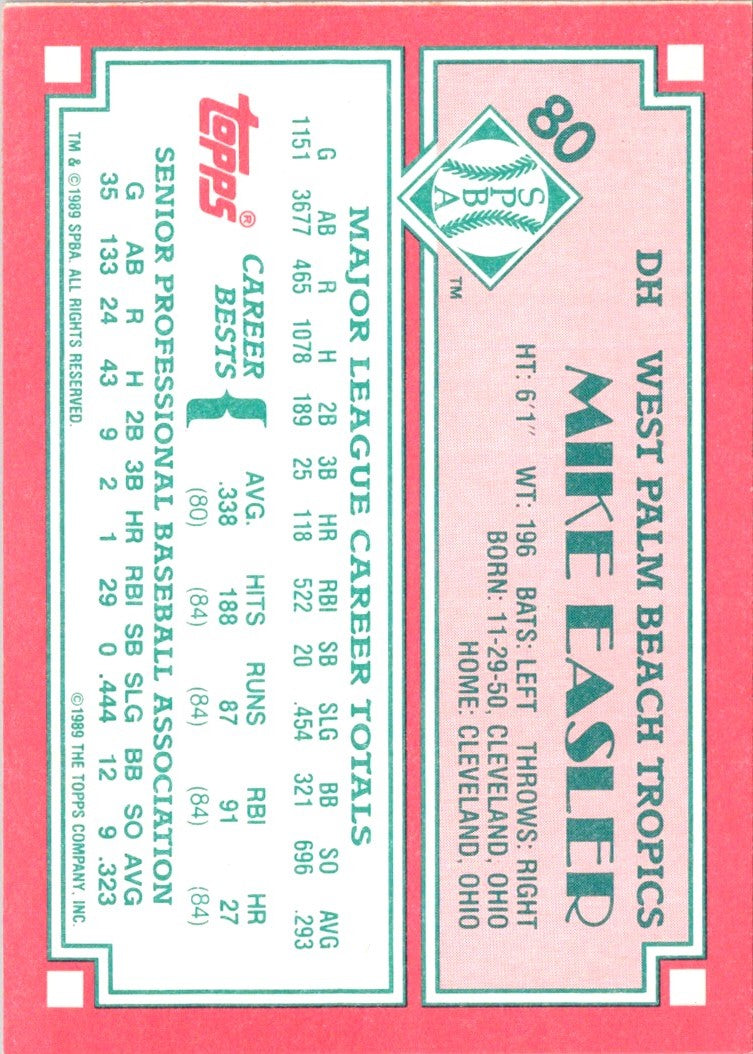 1989 Topps Senior League Mike Easler