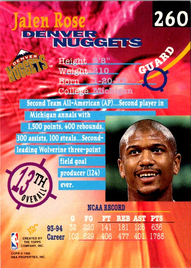 1994 Stadium Club Jalen Rose