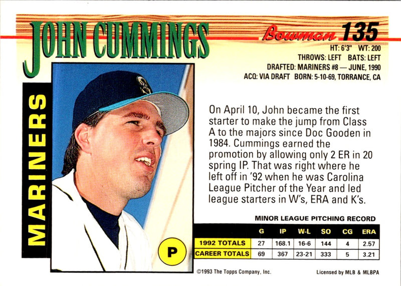 1993 Bowman John Cummings