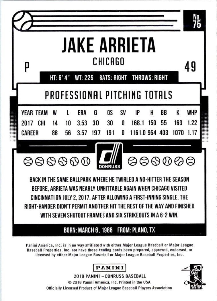 2016 Bowman Platinum Jake Arrieta