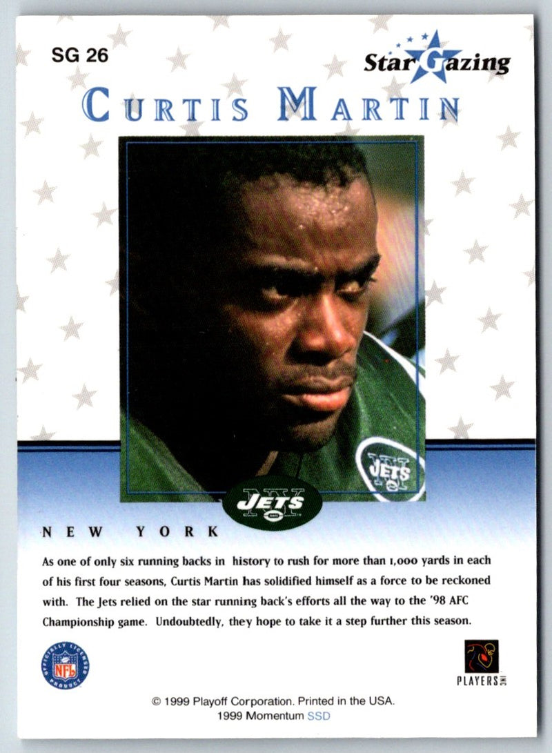 1999 Playoff Momentum SSD Star Gazing Curtis Martin