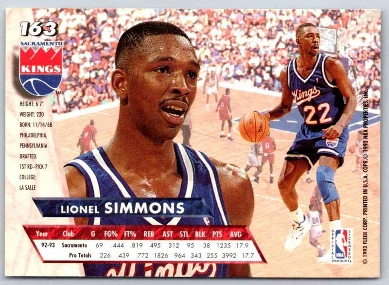 1992 Fleer Ultra Lionel Simmons