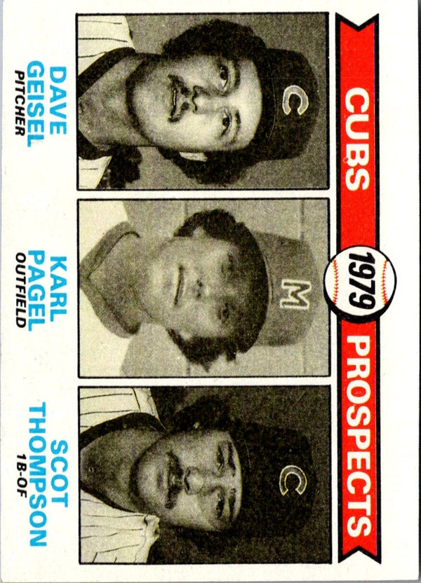 1979 Topps Cubs Prospects - Dave Geisel/Karl Pagel/Scot Thompson #716 Rookie