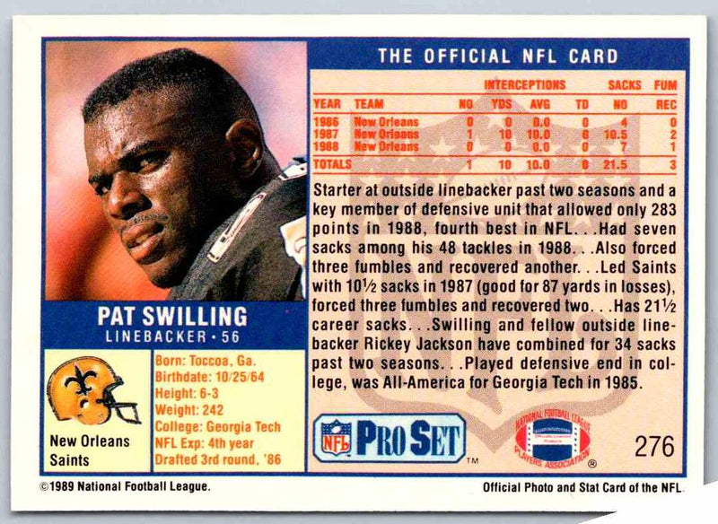 1989 NFL Proset Pat Swilling