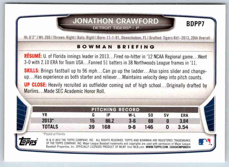 2013 Bowman Jonathon Crawford