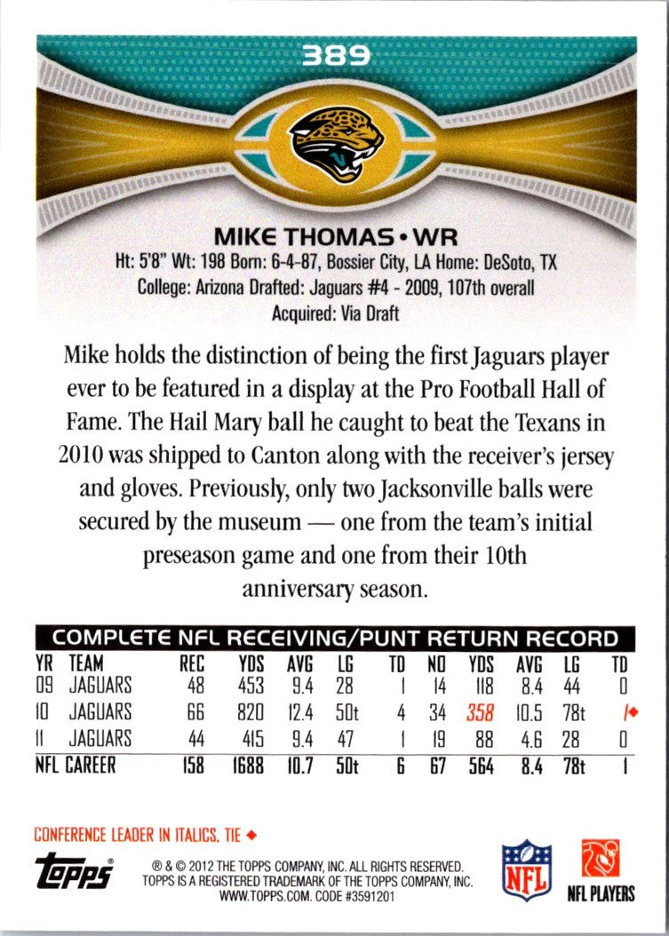 2012 Topps Mike Thomas
