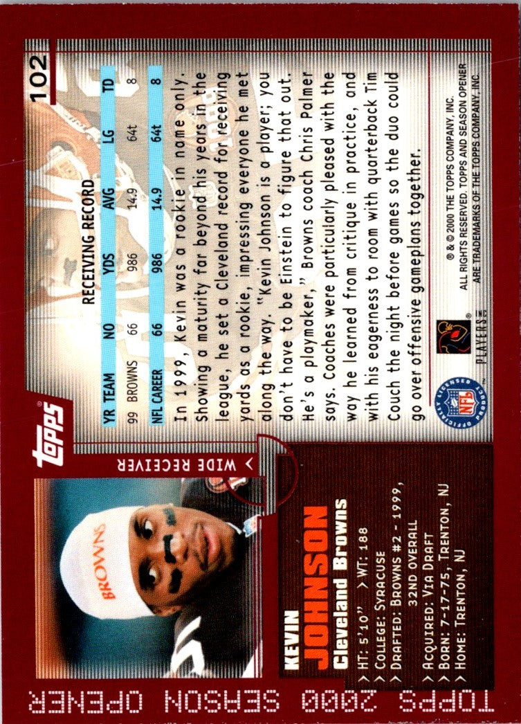 2000 Topps Season Opener Kevin Johnson