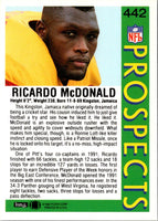 1992 Fleer Ricardo McDonald #442 Rookie