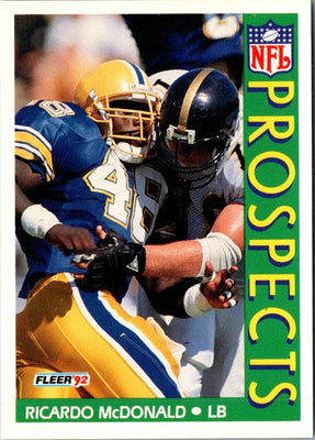 1992 Fleer Ricardo McDonald #442 Rookie