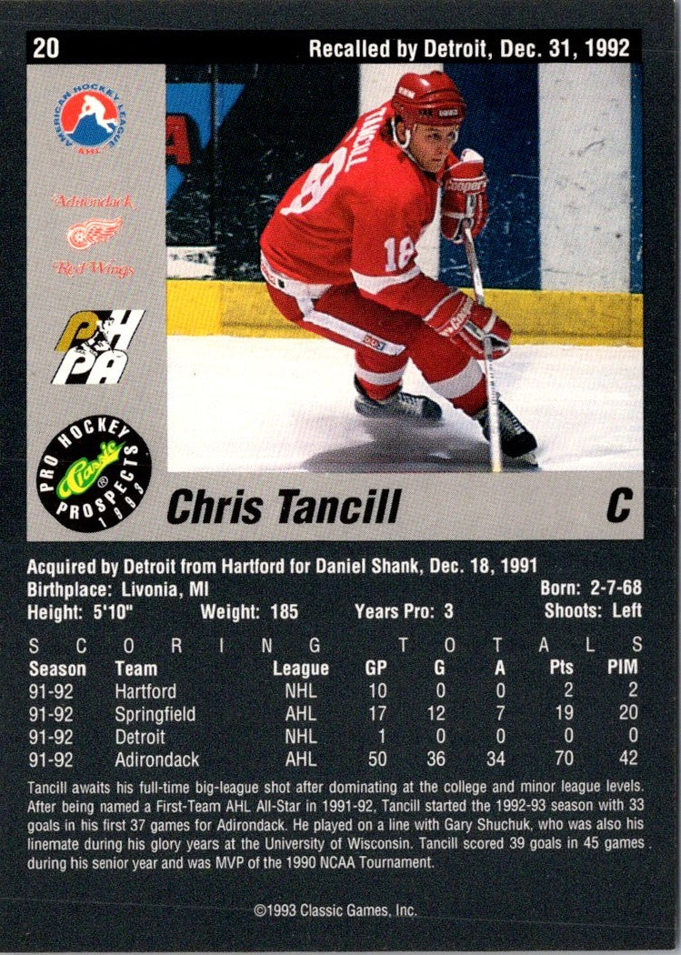 1993 Classic Pro Prospects Chris Tancill