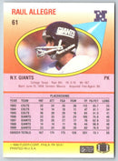 1990 Fleer Raul Allegre