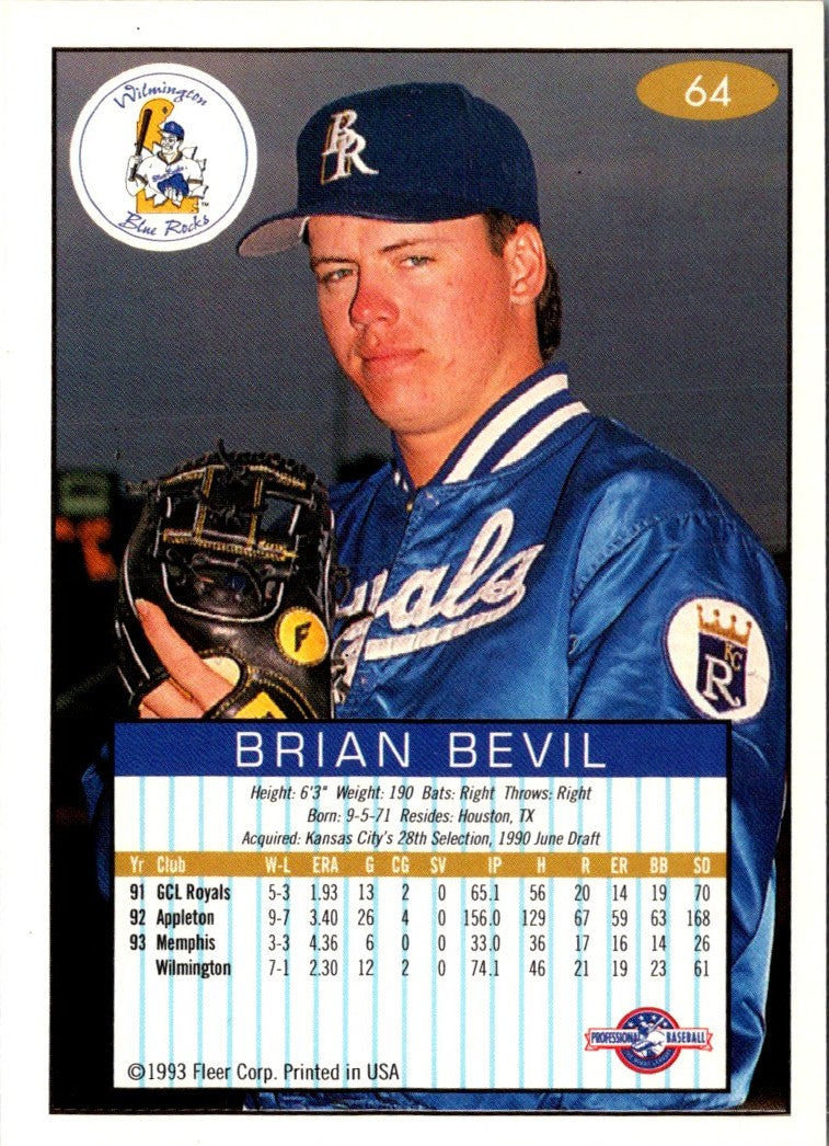 1993 Fleer Excel Brian Bevil