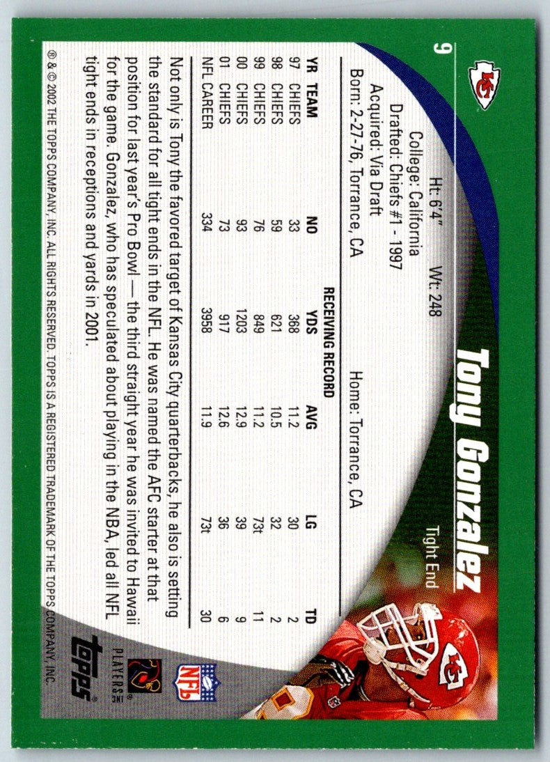 2002 Topps Tony Gonzalez